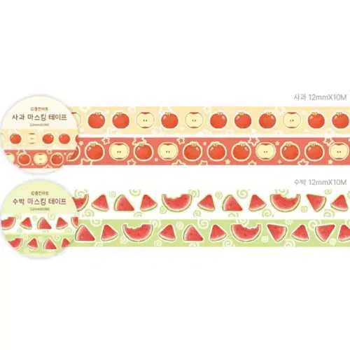 [BUNJANG] Mongjin Art Fruit Washi Tape Set / 몽진아트 과일 마테 2종