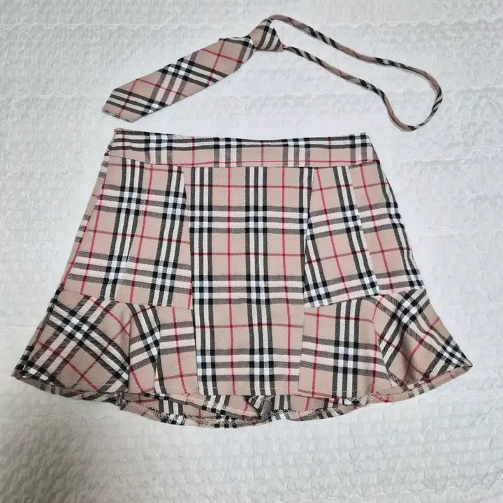 [BUNJANG] Unbranded Plaid Pleated Skirt + Tie Set / 체크 플리츠 스커트 + 넥타이 세트