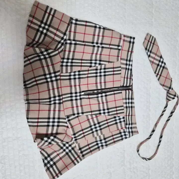 [BUNJANG] Unbranded Plaid Pleated Skirt + Tie Set / 체크 플리츠 스커트 + 넥타이 세트