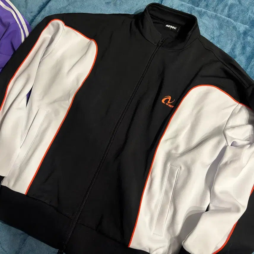 [BUNJANG] NERDY Track Top (Black/White) L / 널디 블랙/화이트 트랙탑