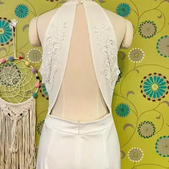 [BUNJANG] White Jumpsuit Wedding Dress / 여신 화이트 점프수트 웨딩룩 파티복