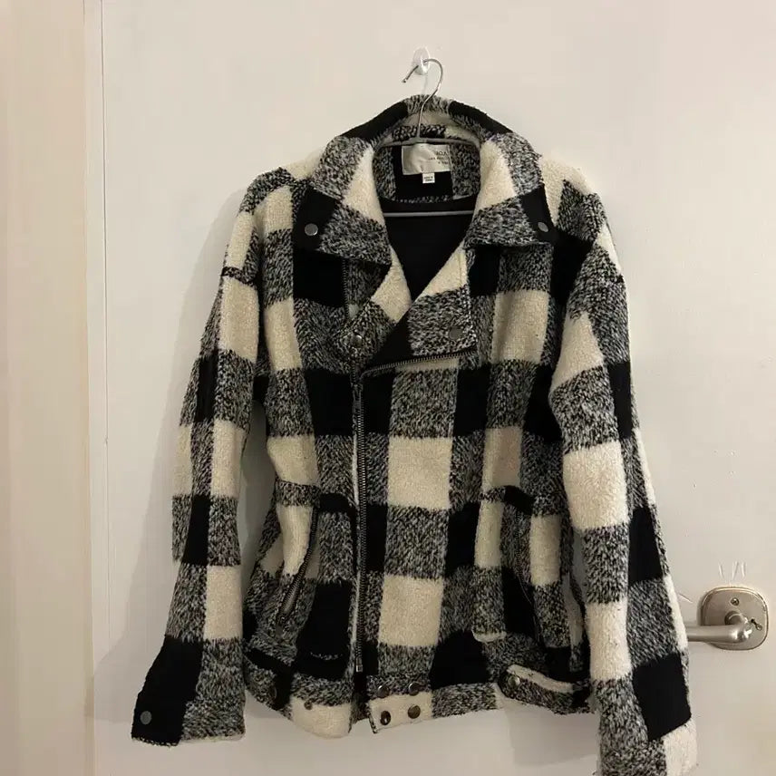 [SOLD OUT] 락시크 일본 빈티지 체크 화이트 퍼 무스탕