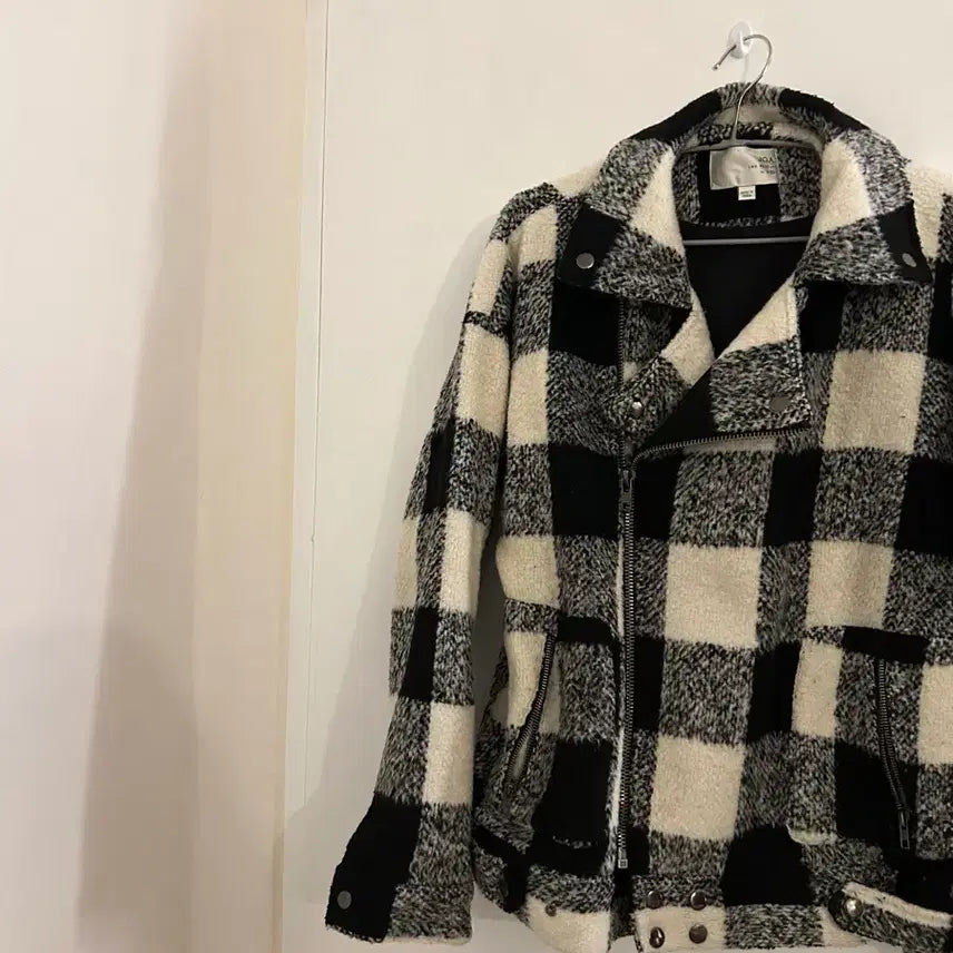 [SOLD OUT] 락시크 일본 빈티지 체크 화이트 퍼 무스탕