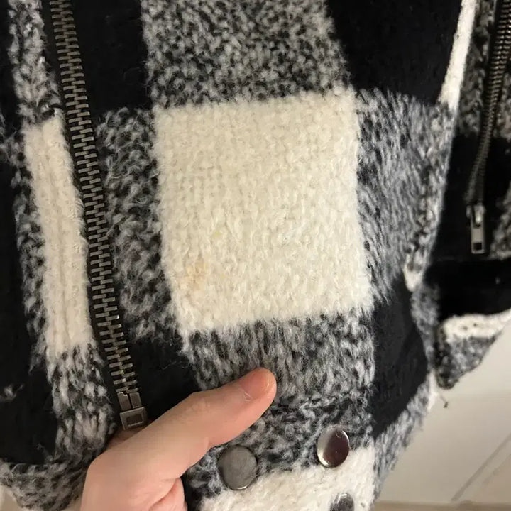[SOLD OUT] 락시크 일본 빈티지 체크 화이트 퍼 무스탕