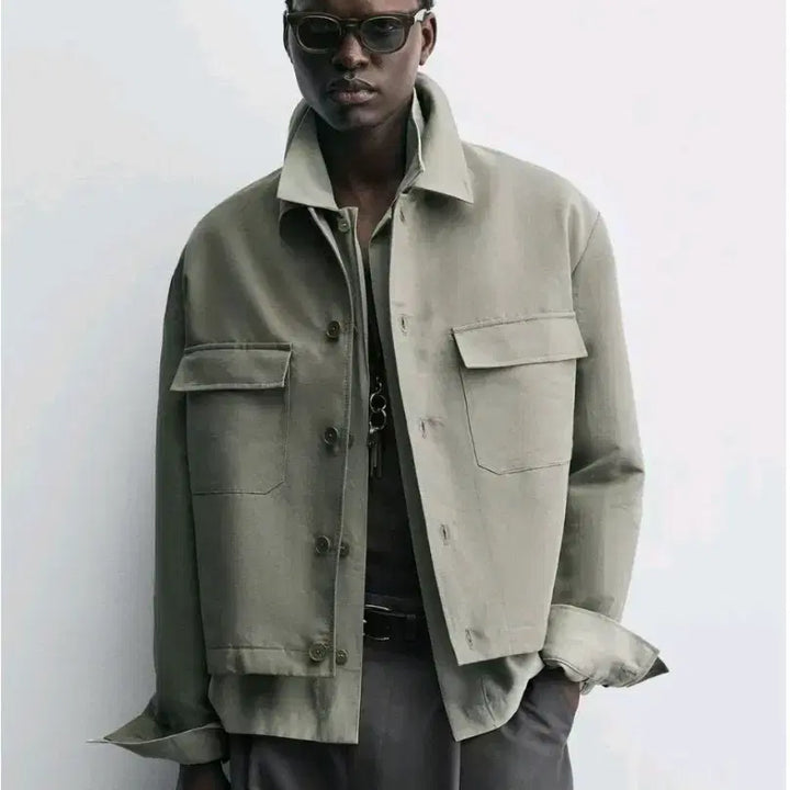 [BUNJANG] ZARA Oversized Pocket Over Shirt Jacket Khaki / L) 자라 25fw 박시핏 포켓 오버셔츠 자켓 카키색 5899 444