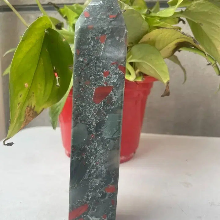 [BUNJANG] African Bloodstone Obelisk 576g 19.1cm / 아프리카 혈석 피로회복 576g 19.1cm