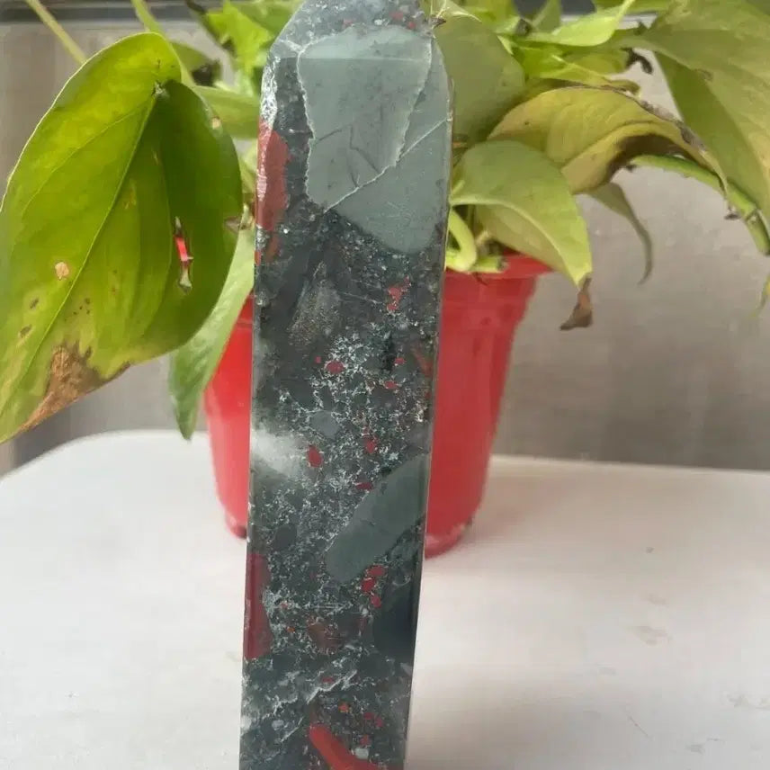 [BUNJANG] African Bloodstone Obelisk 576g 19.1cm / 아프리카 혈석 피로회복 576g 19.1cm