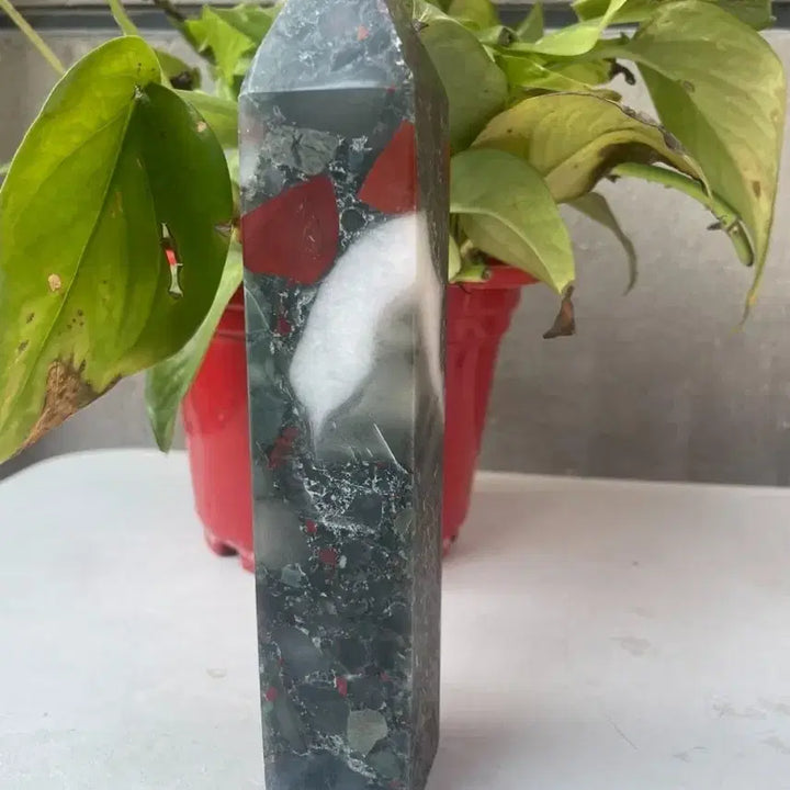 [BUNJANG] African Bloodstone Obelisk 576g 19.1cm / 아프리카 혈석 피로회복 576g 19.1cm