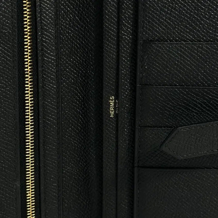 [BUNJANG] Hermès Béarn Epsom Black Gold Long Wallet / 에르메스 베안 앱송 블랙 금장 장지갑