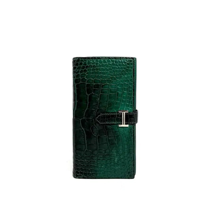 [BUNJANG] Hermes Bearn Crocodile Long Wallet / 에르메스 베안 와니 크로커다일 장지갑 그린 [Q]