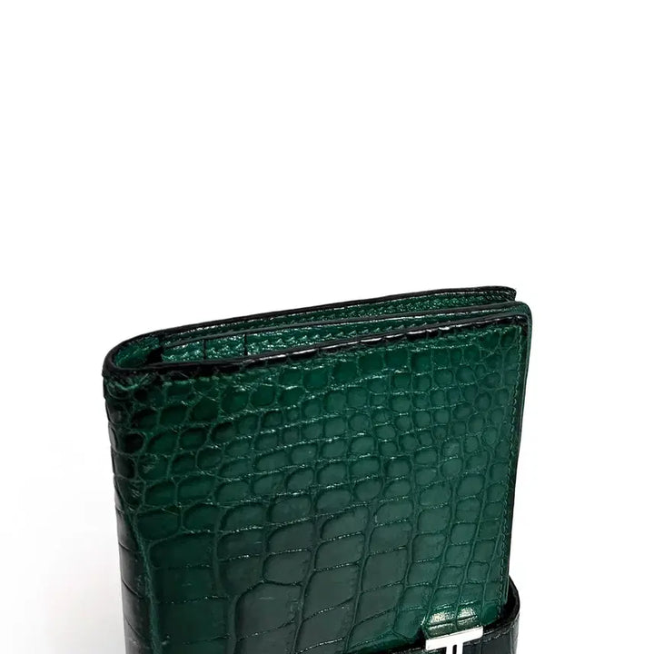 [BUNJANG] Hermes Bearn Crocodile Long Wallet / 에르메스 베안 와니 크로커다일 장지갑 그린 [Q]