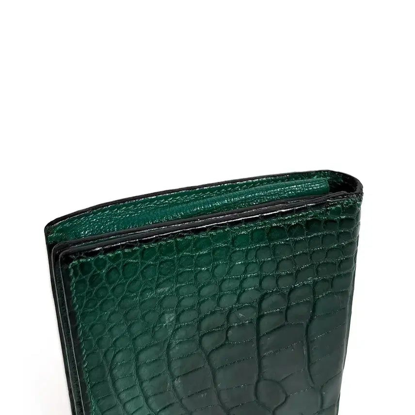 [BUNJANG] Hermes Bearn Crocodile Long Wallet / 에르메스 베안 와니 크로커다일 장지갑 그린 [Q]