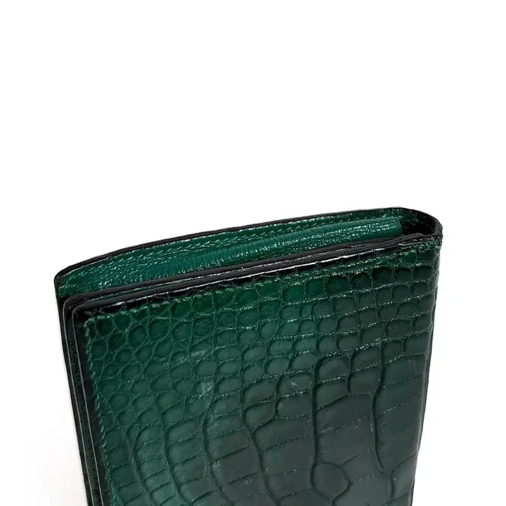 [BUNJANG] Hermes Bearn Crocodile Long Wallet / 에르메스 베안 와니 크로커다일 장지갑 그린 [Q]