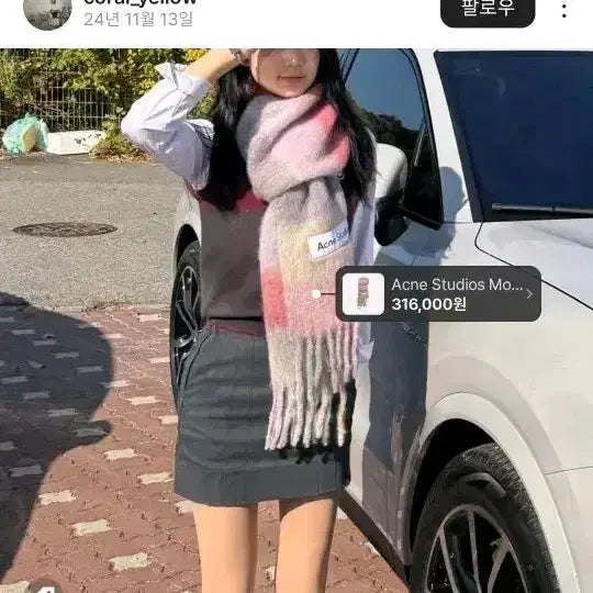 [BUNJANG] Acne Studios Mohair Scarf Lilac Pink / [시즌오프]아크네스튜디오 모헤어 머플러 라일락핑크 정품 새상품