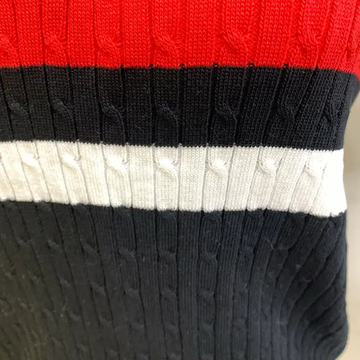 [BUNJANG] Black Three-Stripe Knit T-shirt / 블랙 삼선 니트 티셔츠