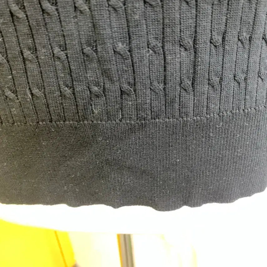[BUNJANG] Black Three-Stripe Knit T-shirt / 블랙 삼선 니트 티셔츠