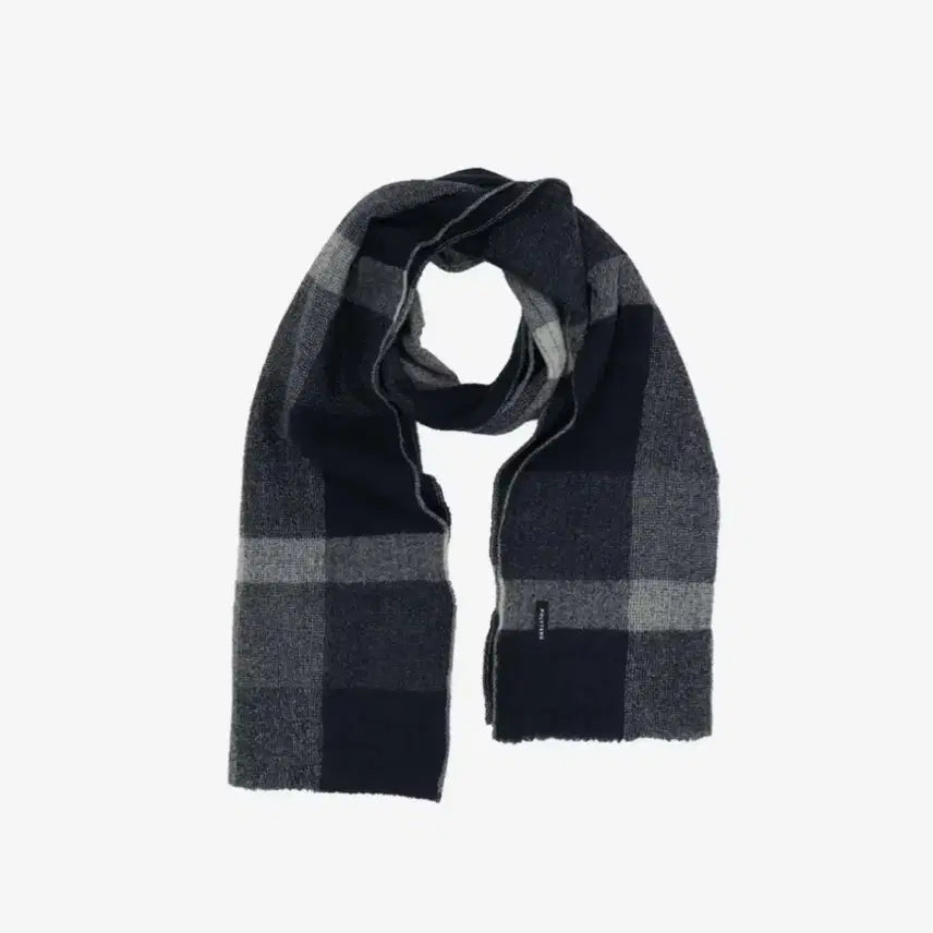 [BUNJANG] Polytelu Navy Check Milling Wool Muffler / 폴리테루 밀링 울 머플러 네이비 체크 (재패니즈 울)