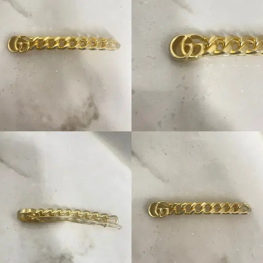 [BUNJANG] Gucci GG Gold Chain Hairpin / 구찌 GG 골드 체인 헤어핀