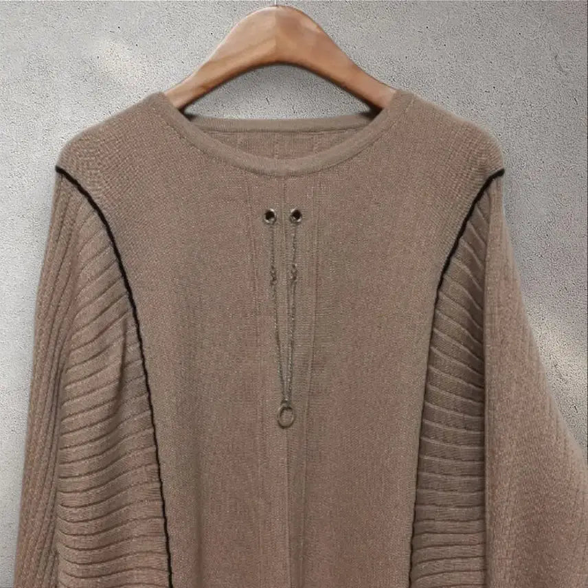 [BUNJANG] Basic Beige Slim Fit Knit Top / 가오리 날씬 니트