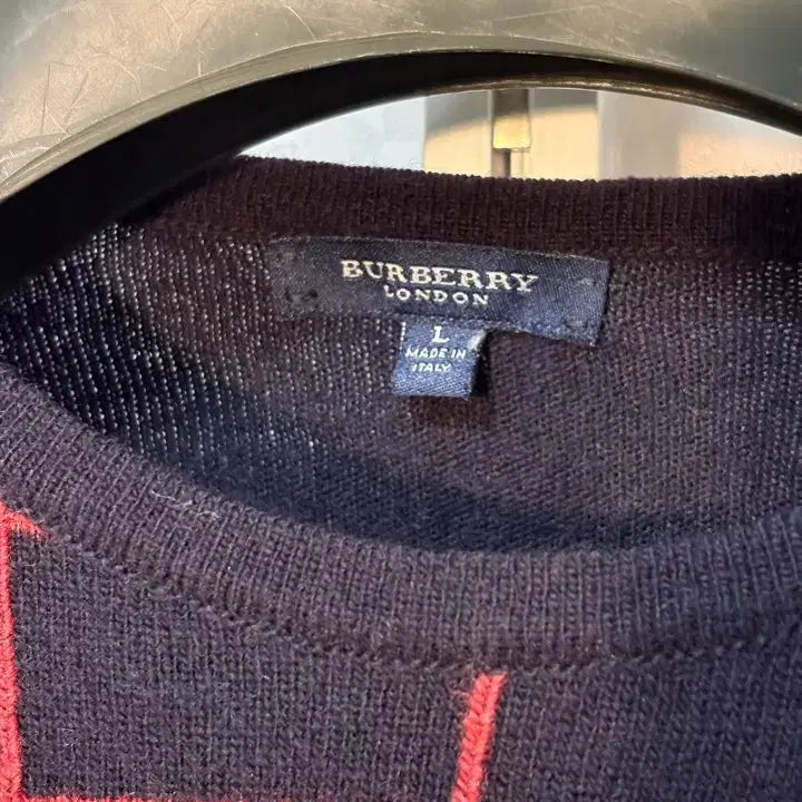 [BUNJANG] Burberry Knitwear Dark Navy L / 이태리 메이드 버버리 100% 버진울 니트