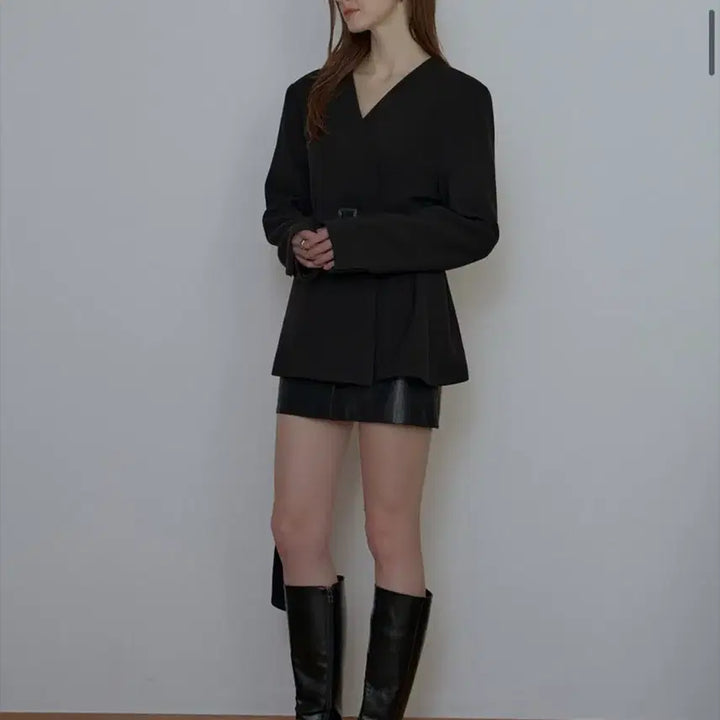 [BUNJANG] DEHEVE Black Belt Jacket / DEHEVE 드헤베 블랙 벨트 자켓