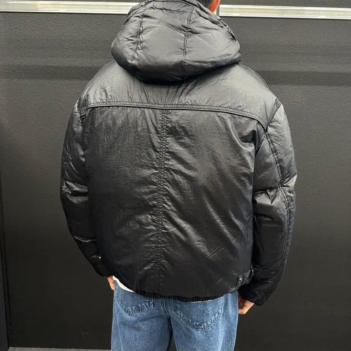 [BUNJANG] ZIOZIO Multi-Pocket Hooded Down Jacket (Black, 105) / 지오송지오 멀티포켓 후드 다운 점퍼 블랙 색상 105 사이즈 새상품