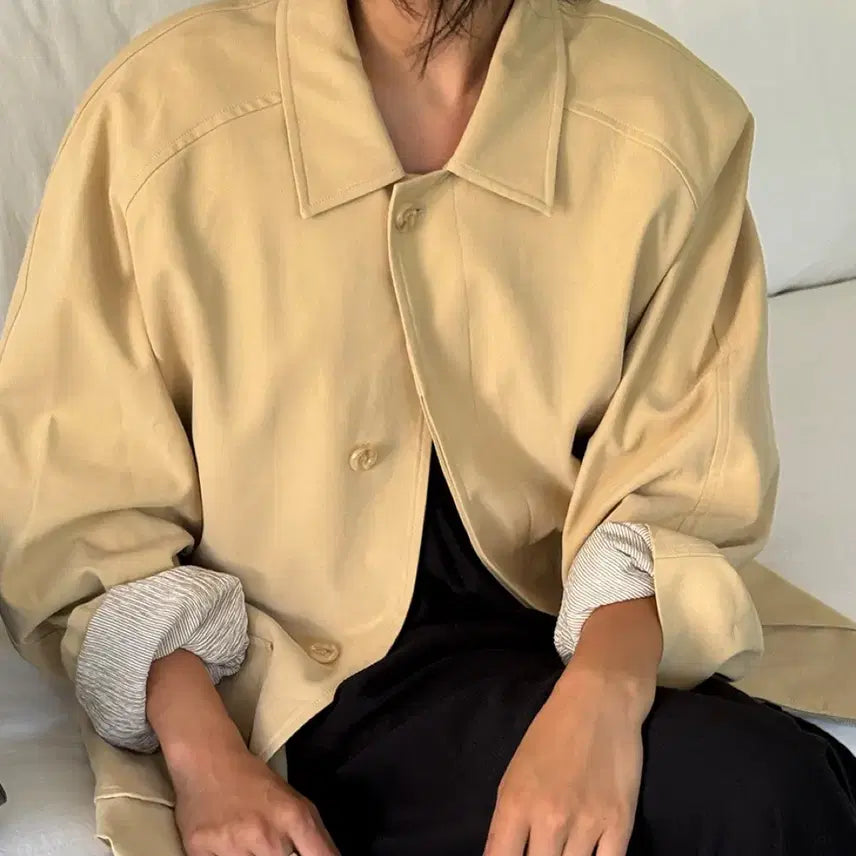 [BUNJANG] OUILARA Butter Beige Safari Jacket / 위라라OUILARA 버터 베이지 사파리 자켓