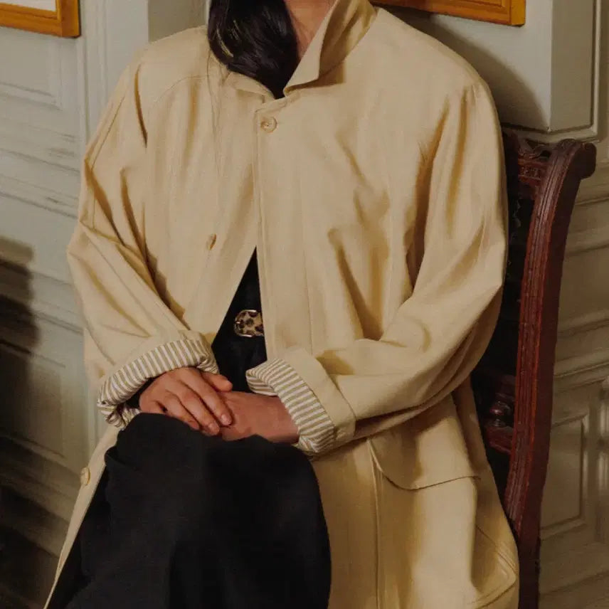 [BUNJANG] OUILARA Butter Beige Safari Jacket / 위라라OUILARA 버터 베이지 사파리 자켓