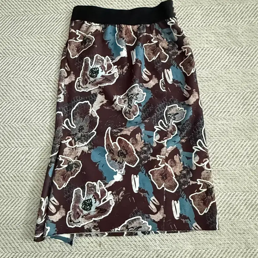 [BUNJANG] Time Floral Print Midi Skirt / Time 꽃 프린트 스커트