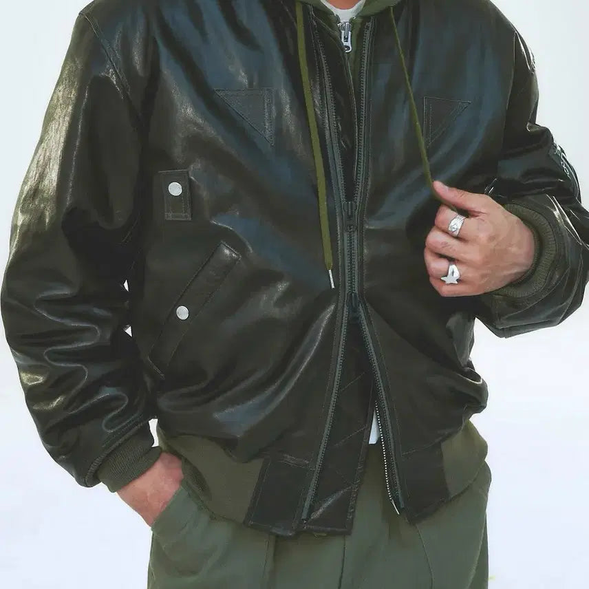 [BUNJANG] Spectator Airman Leather Jacket / 스펙테이터 에어맨자켓 레더 S
