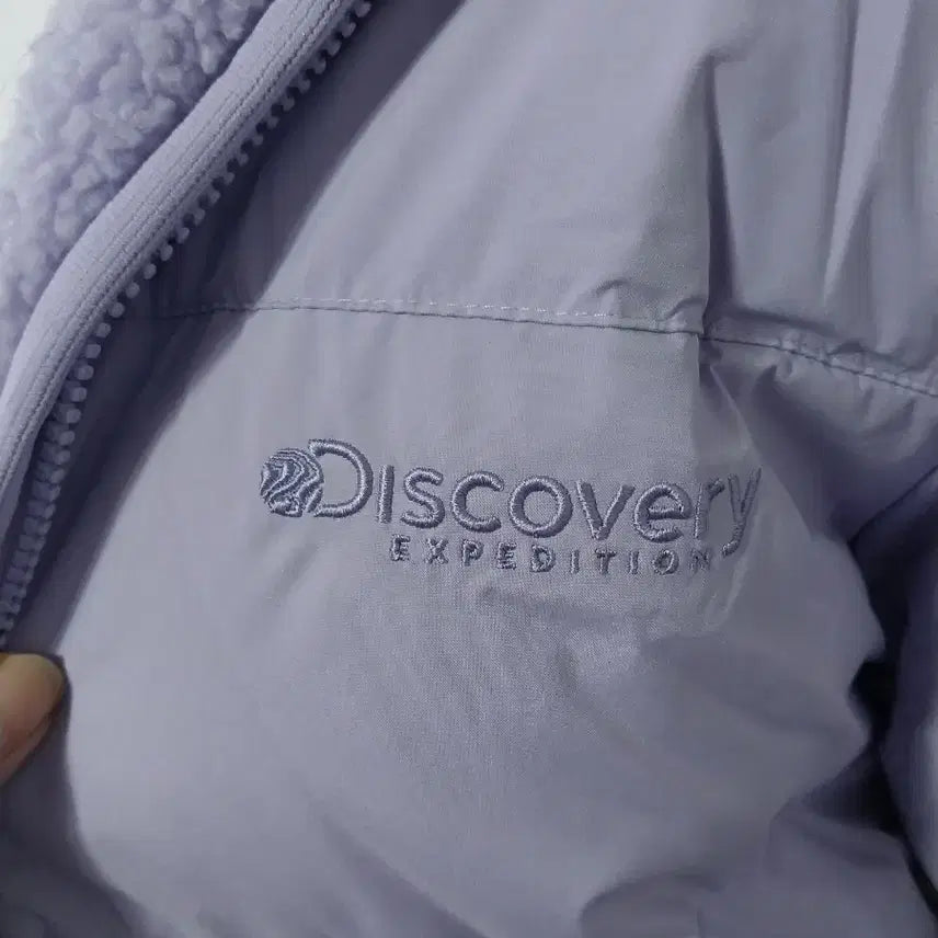 [BUNJANG] Discovery Reversible Faux Shearling Padded Jacket / 디스커버리 연퍼플 양면 뽀글이 패딩점퍼 미사용