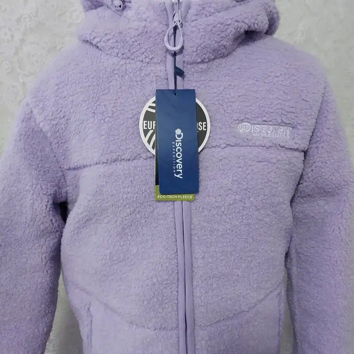 [BUNJANG] Discovery Reversible Faux Shearling Padded Jacket / 디스커버리 연퍼플 양면 뽀글이 패딩점퍼 미사용