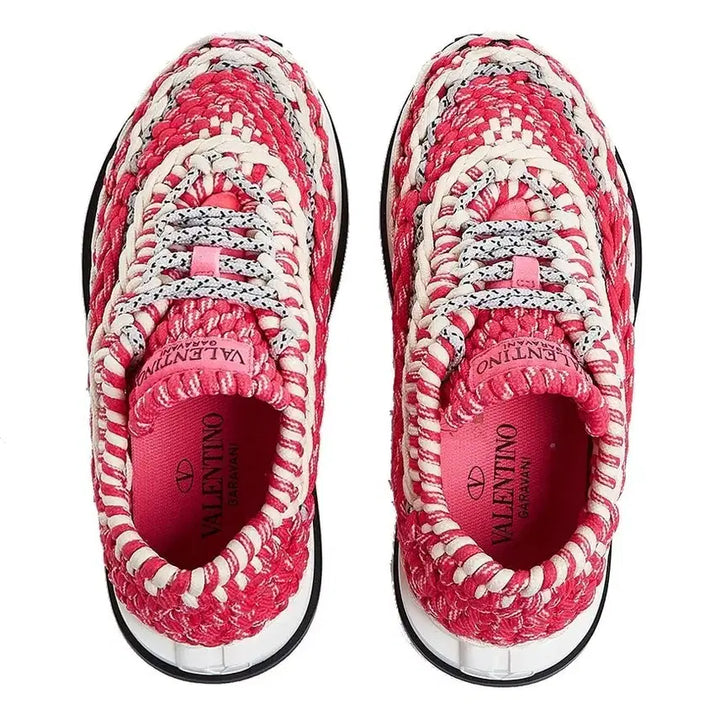 [BUNJANG] Valentino Garavani Crochet Sneakers Pink 36.5 / 발렌티노 가라바니 여성 크로쉐 스니커즈 핑크 36.5