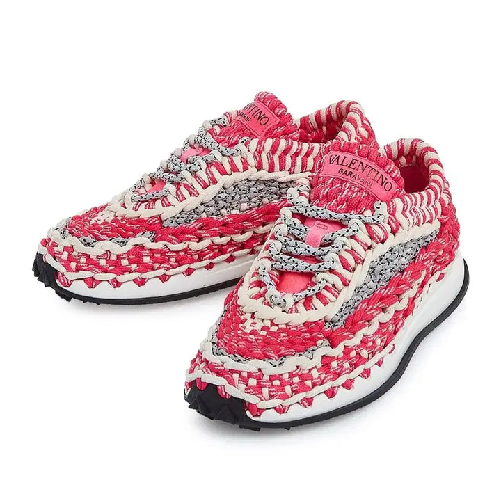 [BUNJANG] Valentino Garavani Crochet Sneakers Pink 36.5 / 발렌티노 가라바니 여성 크로쉐 스니커즈 핑크 36.5