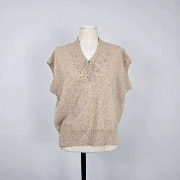 [BUNJANG] The Toadwool Raccoon Blending V-Neck Knit Vest Beige / 0093.더 토드울 라쿤블랜딩 브이넥 니트 베스트 베이지