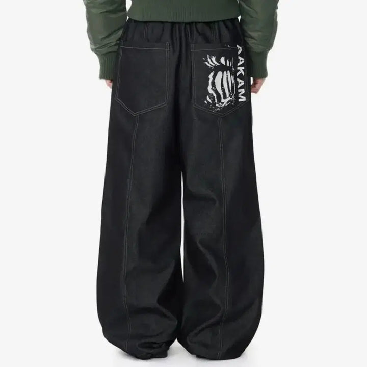 [BUNJANG] AKAM Printed Denim Pants / aakam 아캄 핀턱 프린팅 데님팬츠