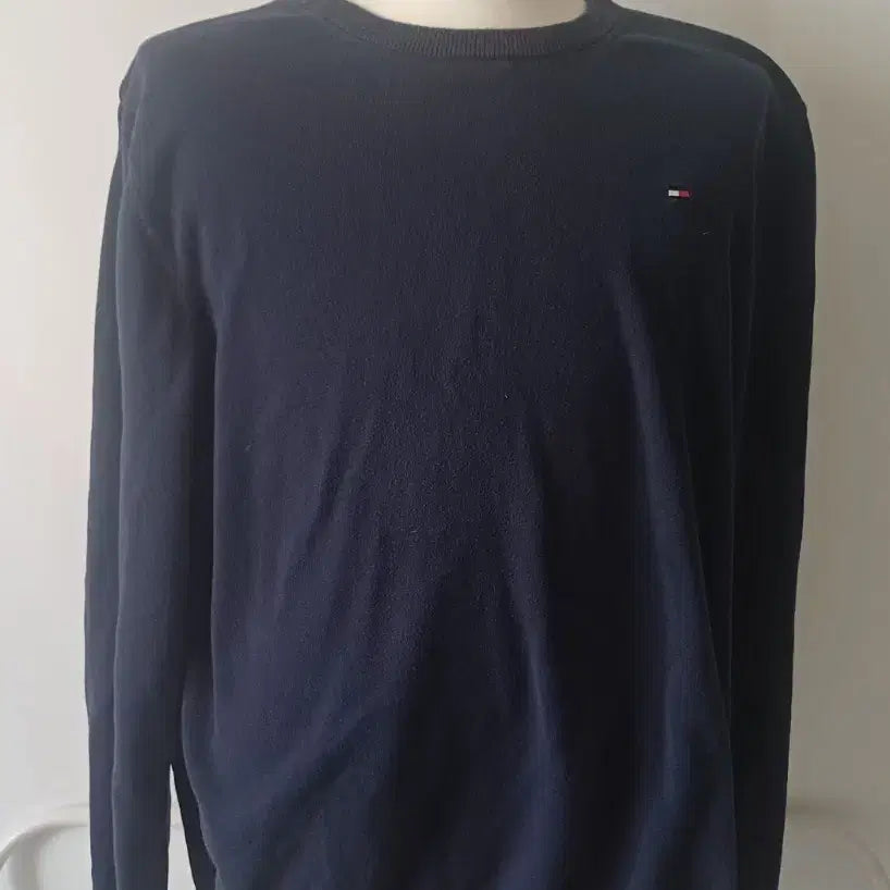 [BUNJANG] Tommy Hilfiger Essential Cotton Crew Neck Knit (Navy) / [XL/105-110] 타미 힐피거 에센셜 코튼 크루넥 니트 (네이비)