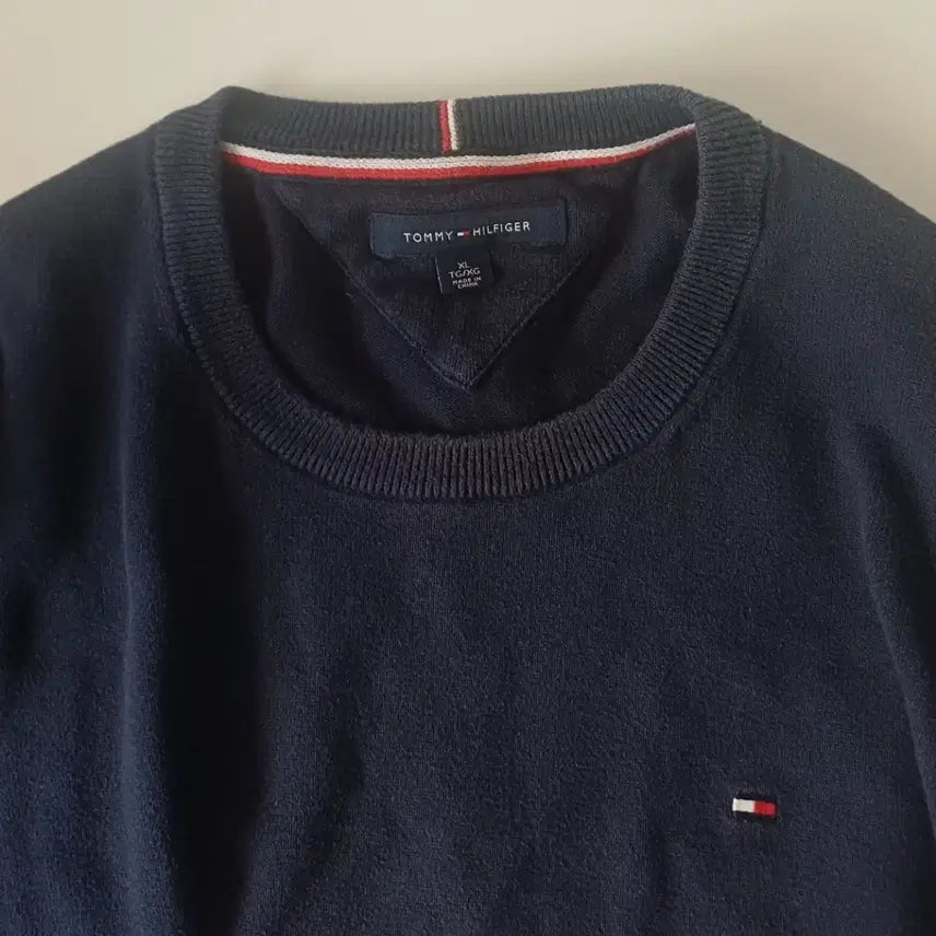 [BUNJANG] Tommy Hilfiger Essential Cotton Crew Neck Knit (Navy) / [XL/105-110] 타미 힐피거 에센셜 코튼 크루넥 니트 (네이비)