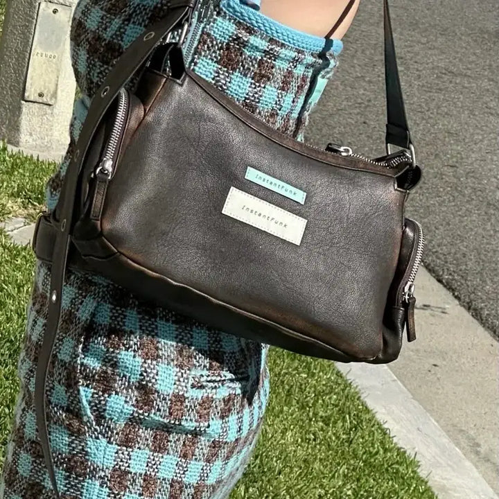 [BUNJANG] Instantfunk Vintage Eco Leather Shoulder Bag / 인스턴트펑크 빈티지 에코 레더 숄더백