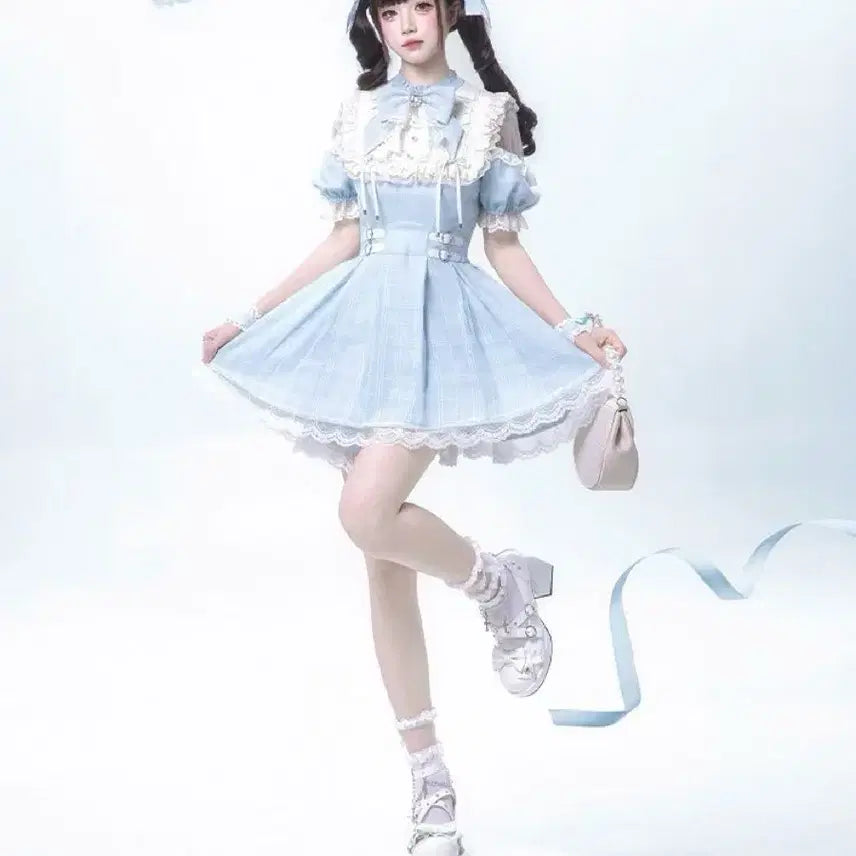 [BUNJANG] Off-Shoulder Dress and Shorts Two-Piece Set / 지뢰계 오프숄 원피스+반바지 투피스(3컬러)