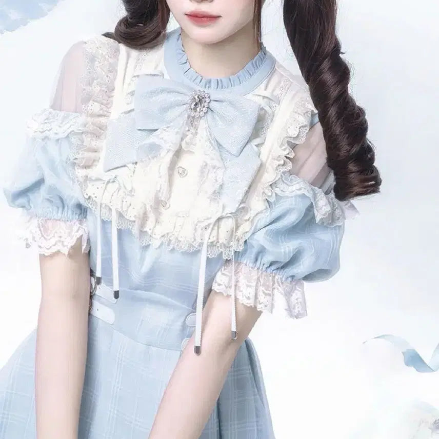 [BUNJANG] Off-Shoulder Dress and Shorts Two-Piece Set / 지뢰계 오프숄 원피스+반바지 투피스(3컬러)