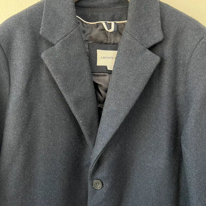 [BUNJANG] Lacoste Men's Dark Navy Half Coat / 라코스테 남성 다크네이비 하프코트 싱글코트 48