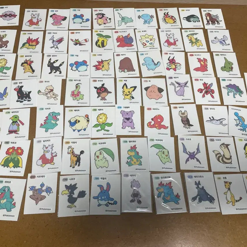 [BUNJANG] Pokemon Tteokbokki Stickers 1st & 2nd Gen / 포켓몬 띠부씰 3,4자리 1,2세대