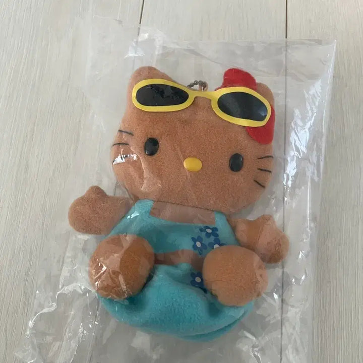 [BUNJANG] Vintage Hello Kitty Tanning Kitty Keychain Pouch / 고전키티 태닝키티 카이로 파우치 키링 선글라스 수영복