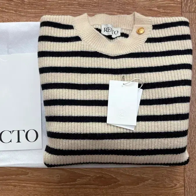 [BUNJANG] RECTO Stripe Sweater Oatmeal / [S] 렉토 스트라이프 스웨터 오트밀
