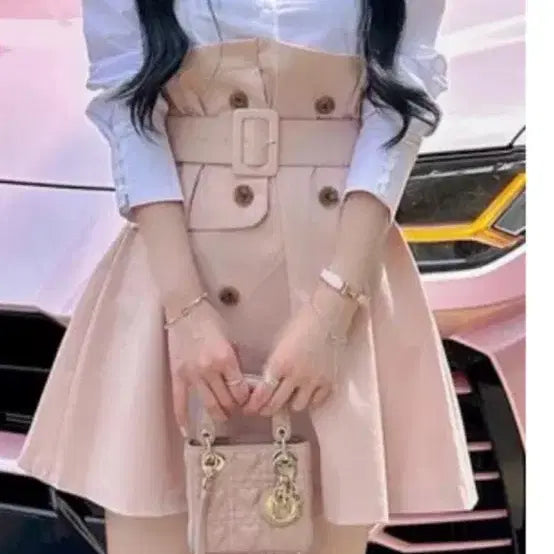 [SOLD OUT] 메이윤 핑크 트렌치 셔츠 원피스 M 벨트포함 새제품입니다