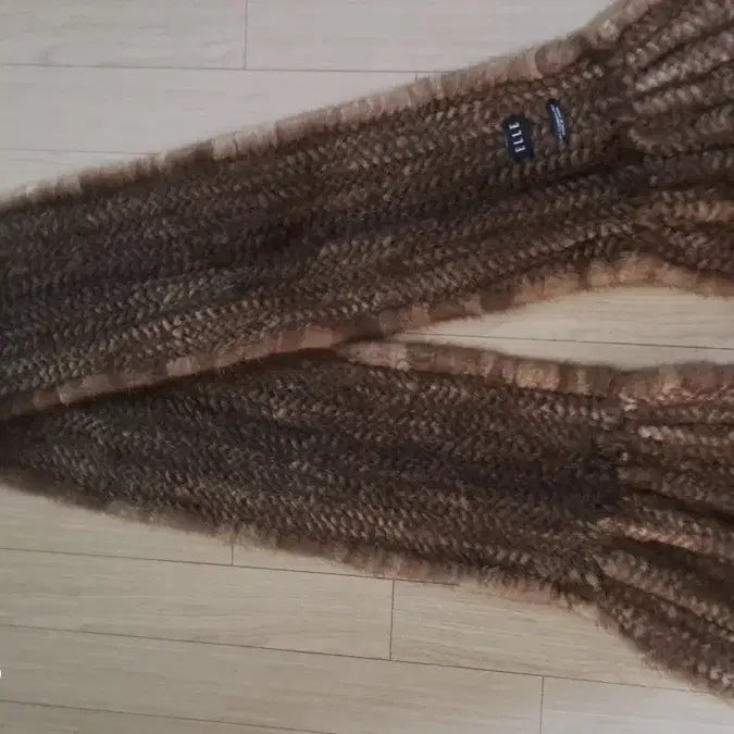 [BUNJANG] Mink Knit Muffler / 엘르 천연 밍크 니트 머플러