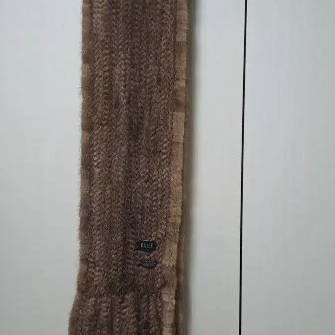 [BUNJANG] Mink Knit Muffler / 엘르 천연 밍크 니트 머플러