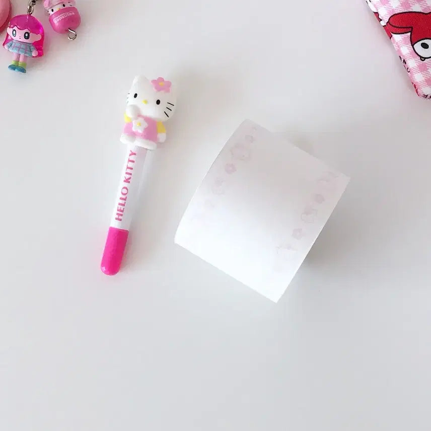 [BUNJANG] Hello Kitty Memo Pad & Pen Set / 헬로키티 롤 메모지 + 볼펜 세트
