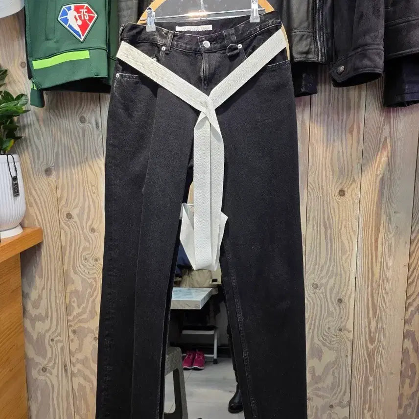 [SOLD OUT] [희귀] 존로렌스설리번 테이핑 와이드 데님 팬츠 (블랙)